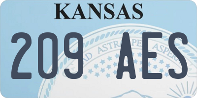 KS license plate 209AES