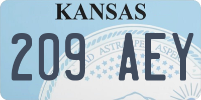 KS license plate 209AEY