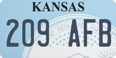 KS license plate 209AFB