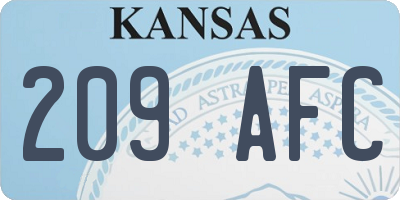 KS license plate 209AFC