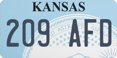 KS license plate 209AFD