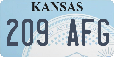 KS license plate 209AFG