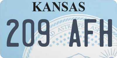 KS license plate 209AFH