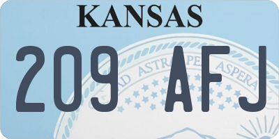 KS license plate 209AFJ
