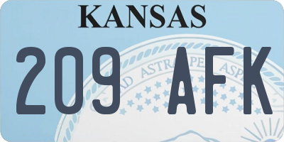 KS license plate 209AFK