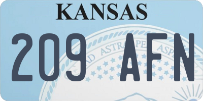 KS license plate 209AFN