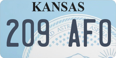 KS license plate 209AFO