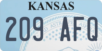 KS license plate 209AFQ