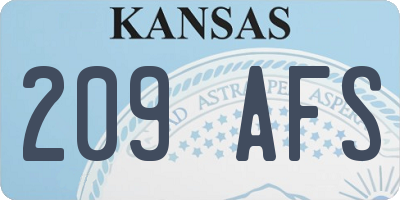 KS license plate 209AFS