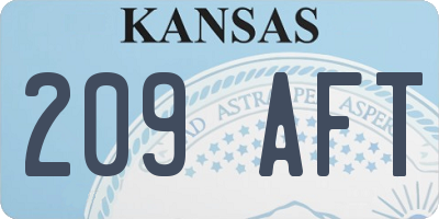 KS license plate 209AFT