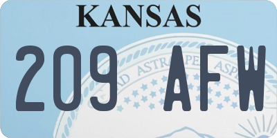 KS license plate 209AFW