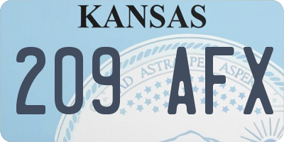 KS license plate 209AFX