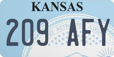 KS license plate 209AFY