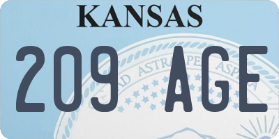KS license plate 209AGE