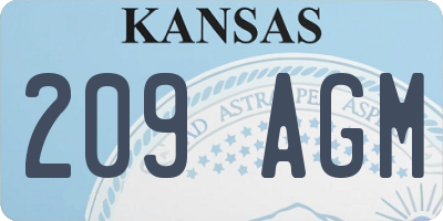 KS license plate 209AGM