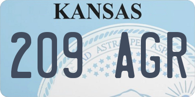 KS license plate 209AGR