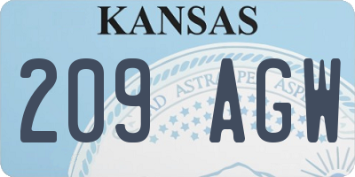 KS license plate 209AGW