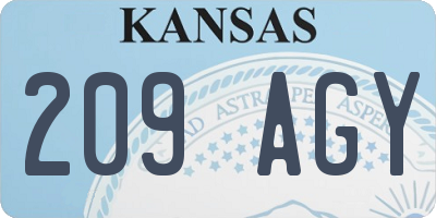 KS license plate 209AGY