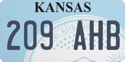 KS license plate 209AHB