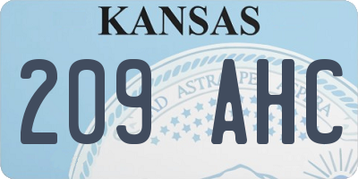 KS license plate 209AHC