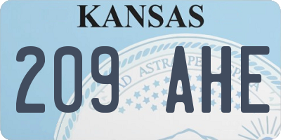 KS license plate 209AHE