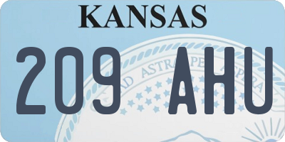 KS license plate 209AHU