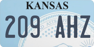 KS license plate 209AHZ