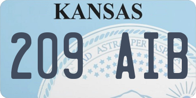 KS license plate 209AIB