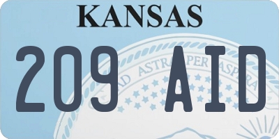 KS license plate 209AID