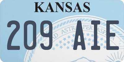 KS license plate 209AIE