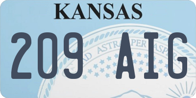 KS license plate 209AIG