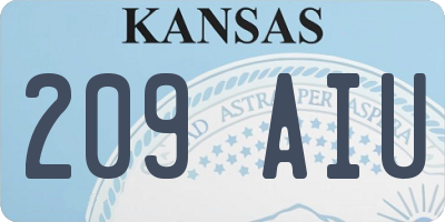 KS license plate 209AIU