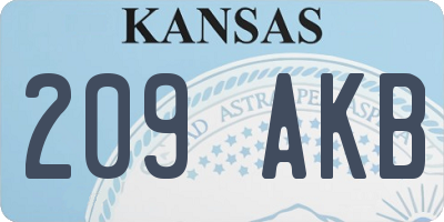 KS license plate 209AKB