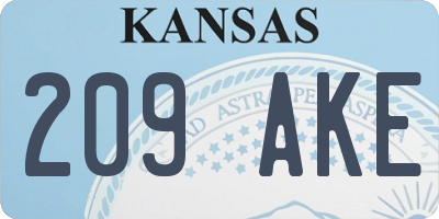 KS license plate 209AKE