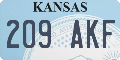 KS license plate 209AKF
