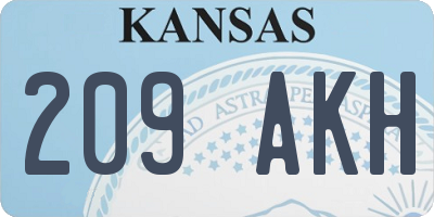 KS license plate 209AKH