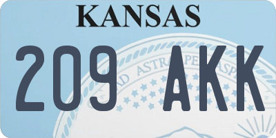 KS license plate 209AKK