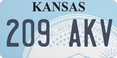 KS license plate 209AKV
