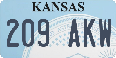 KS license plate 209AKW