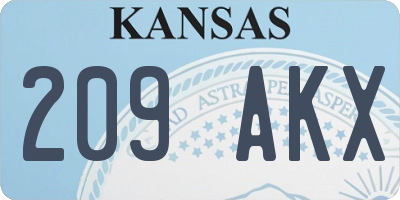 KS license plate 209AKX