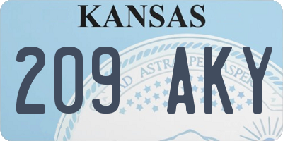 KS license plate 209AKY