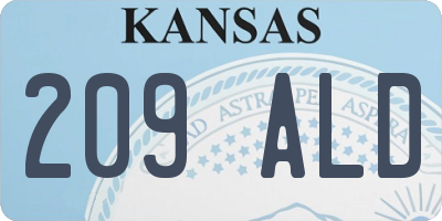KS license plate 209ALD