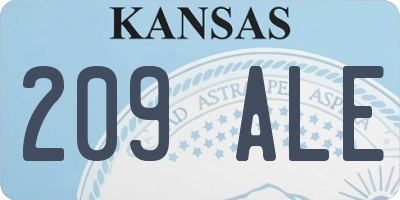 KS license plate 209ALE