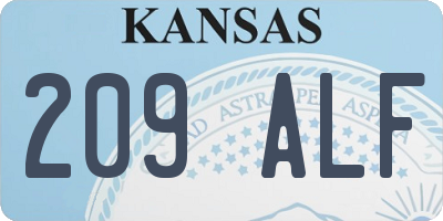 KS license plate 209ALF