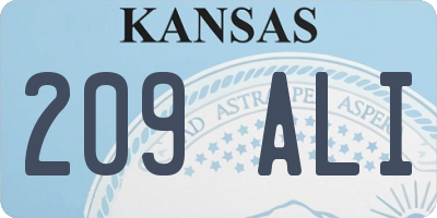 KS license plate 209ALI