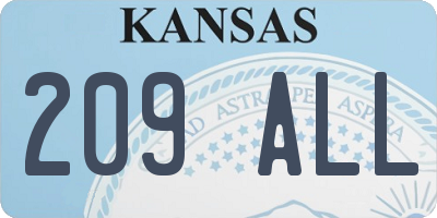 KS license plate 209ALL