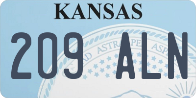 KS license plate 209ALN