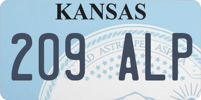 KS license plate 209ALP