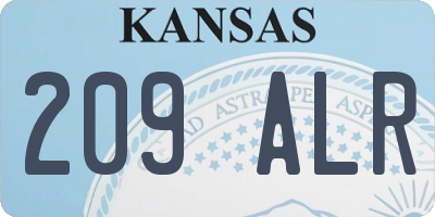 KS license plate 209ALR