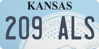 KS license plate 209ALS